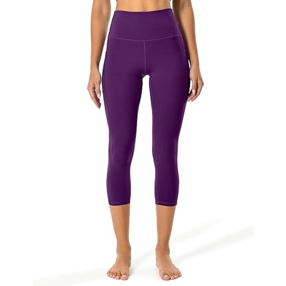 Colorfulkoala Capri Leggings Womens S Purple High Waisted Pocket Yoga Athleisure